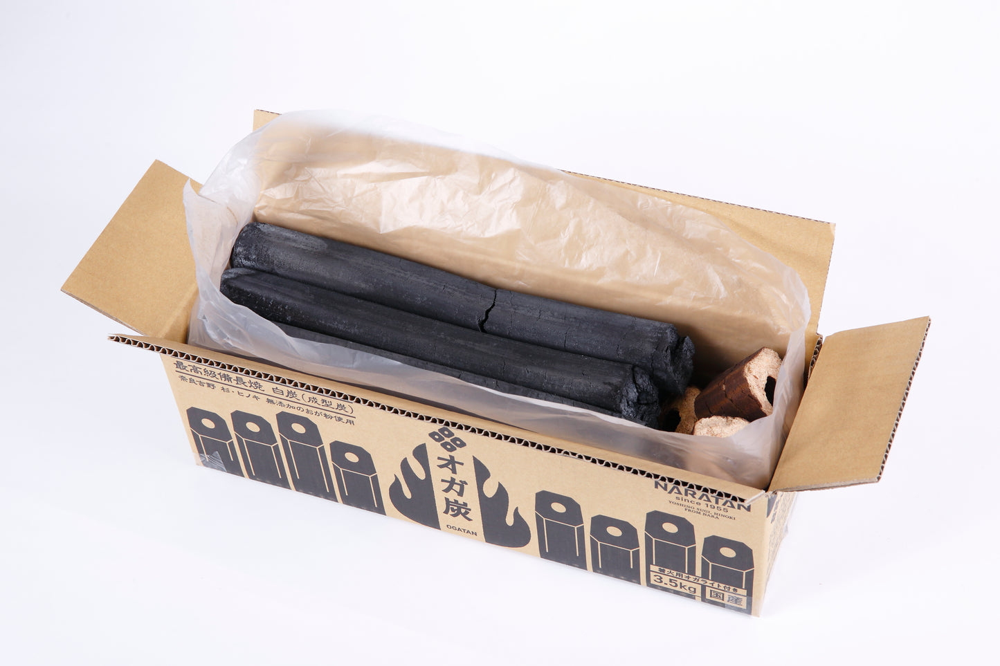 国産オガ炭3.5Kg・国産オガライト14kg 各1箱セット