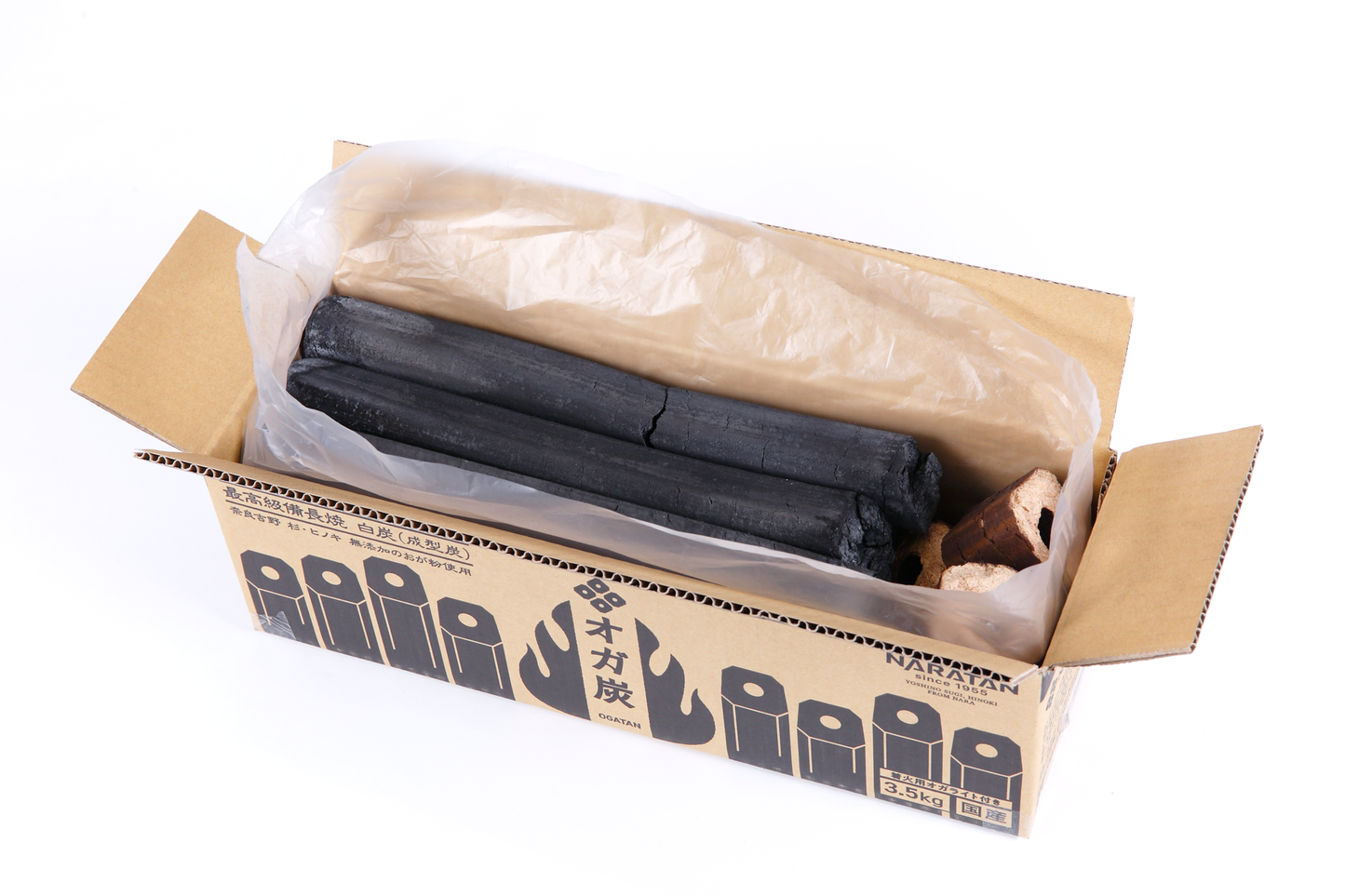 国産オガ炭3.5Kg(着火用オガライト付)