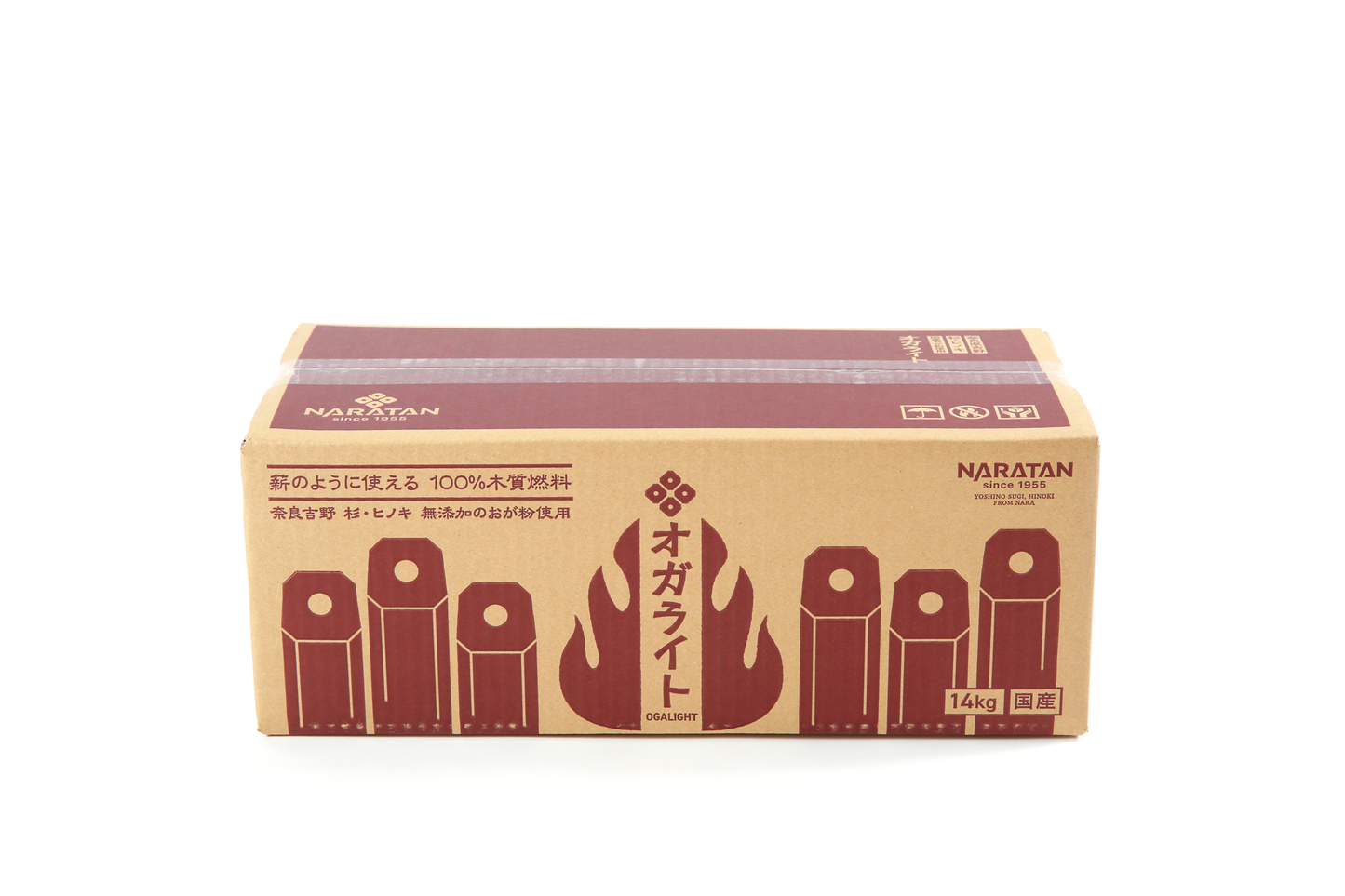 国産オガライト14kg（吉野杉･ヒノキ使用）２箱セット